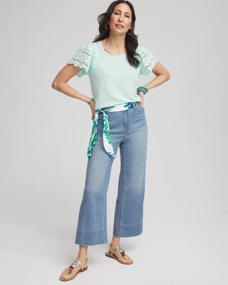 Linen Embroidered Lace Tee click to view larger image.