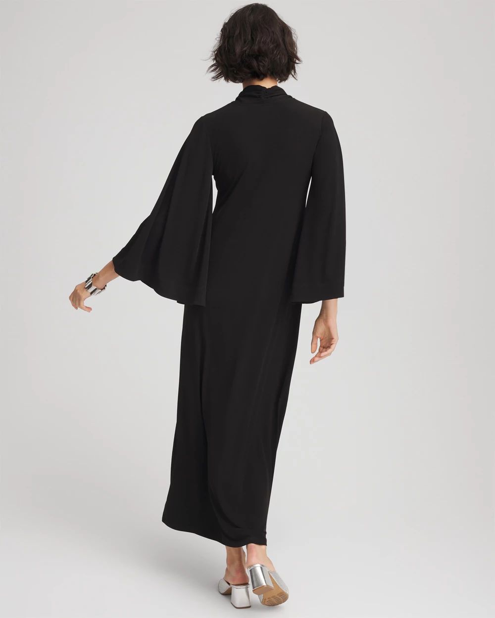 Flutter-Sleeve Tie-Front Dress click to view larger image.