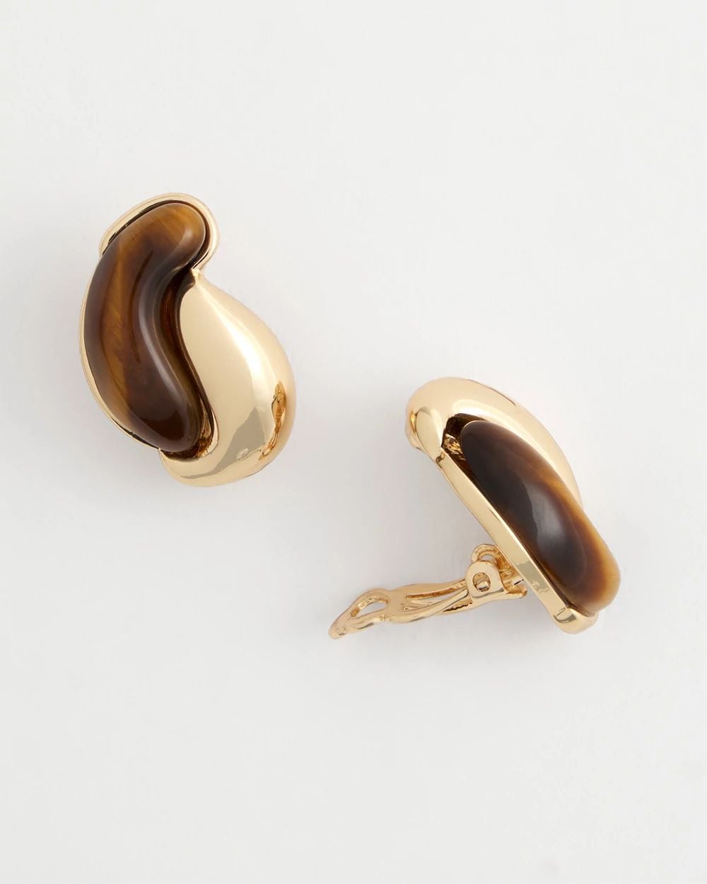 Tortoise Marble Clip-On Earrings click to view larger image.
