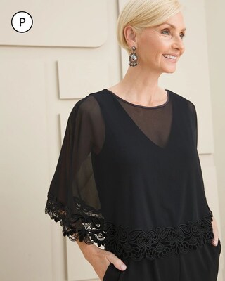 Petite Jumpsuit with Attached Capelet