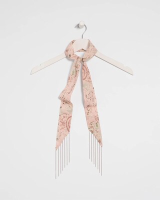 Paisley Fringe Skinny Scarf