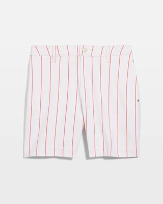 Striped Rivet Denim Trouser Shorts click to view larger image.