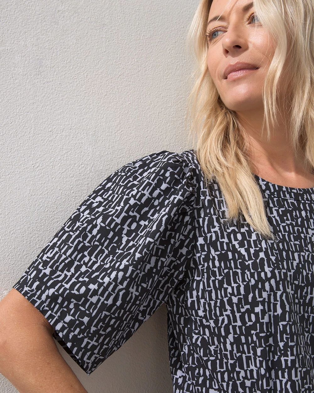 Zenergy UPF Print Puff Sleeve Top