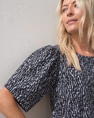 Zenergy UPF Print Puff Sleeve Top