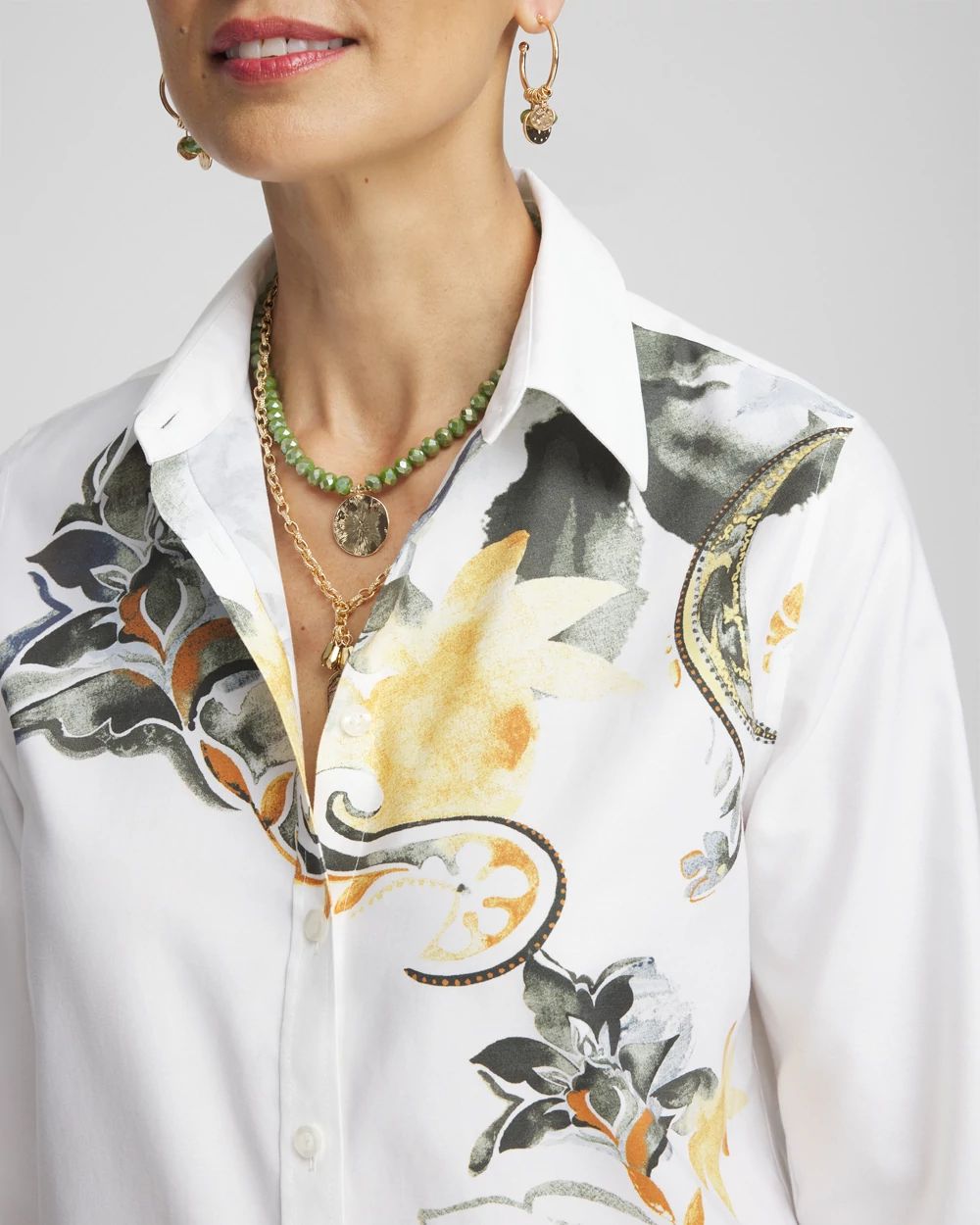 No Iron™ Placed Floral Shirt