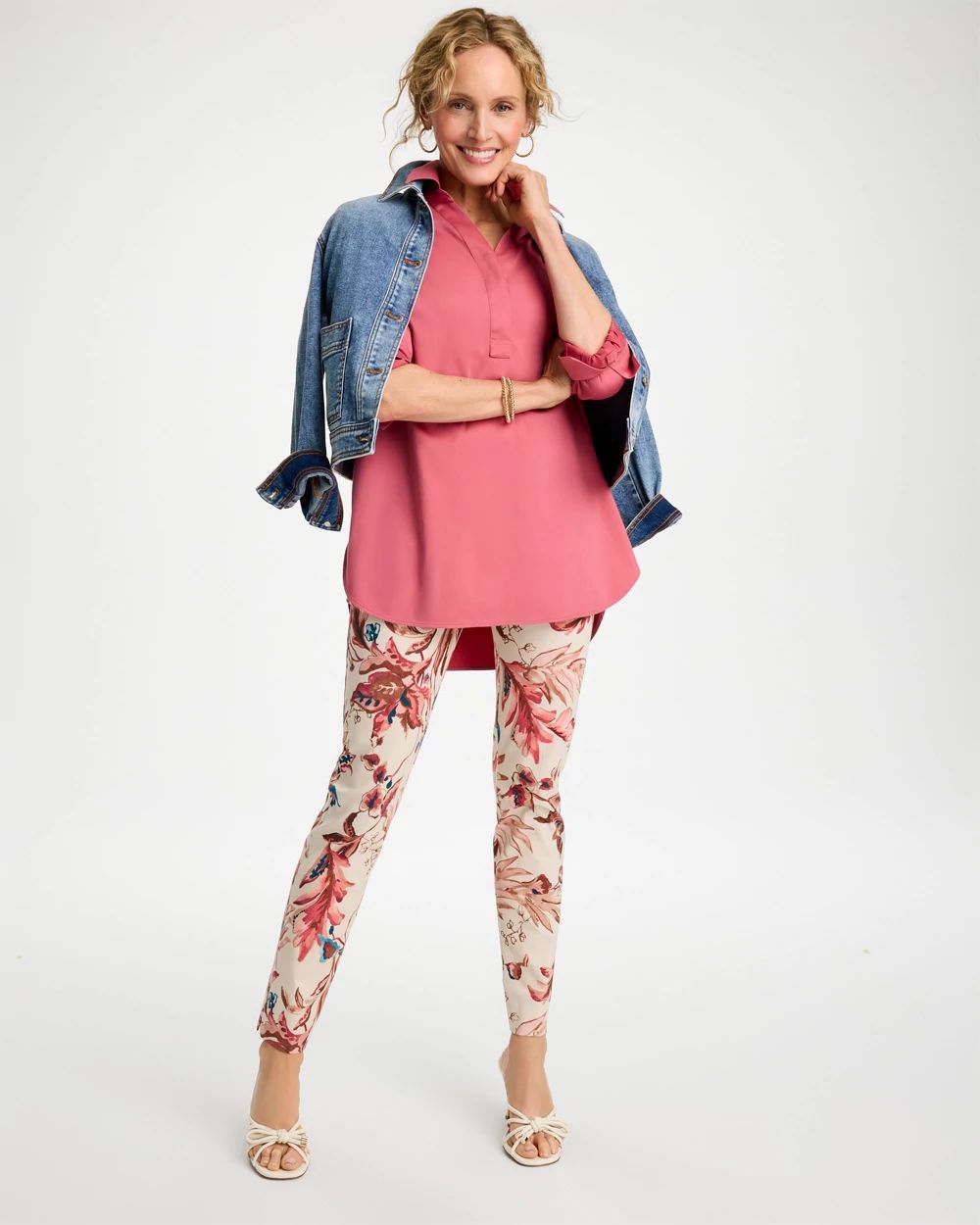 Printed Brigitte™ Slim Pull-On Ankle Pants click to view larger image.