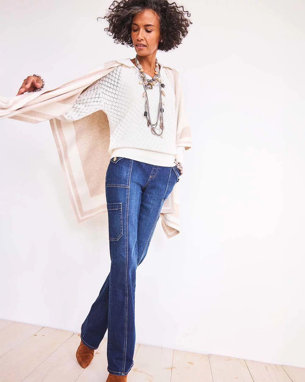Pull-On Utility Bootcut Jeans