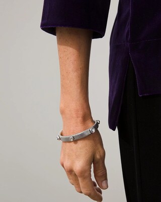 Silver Tone Thin Bracelet