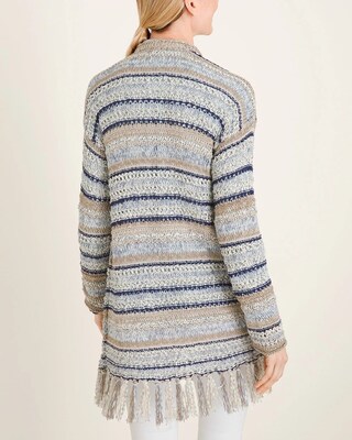 Cool-Toned Open-Stitch Cardigan