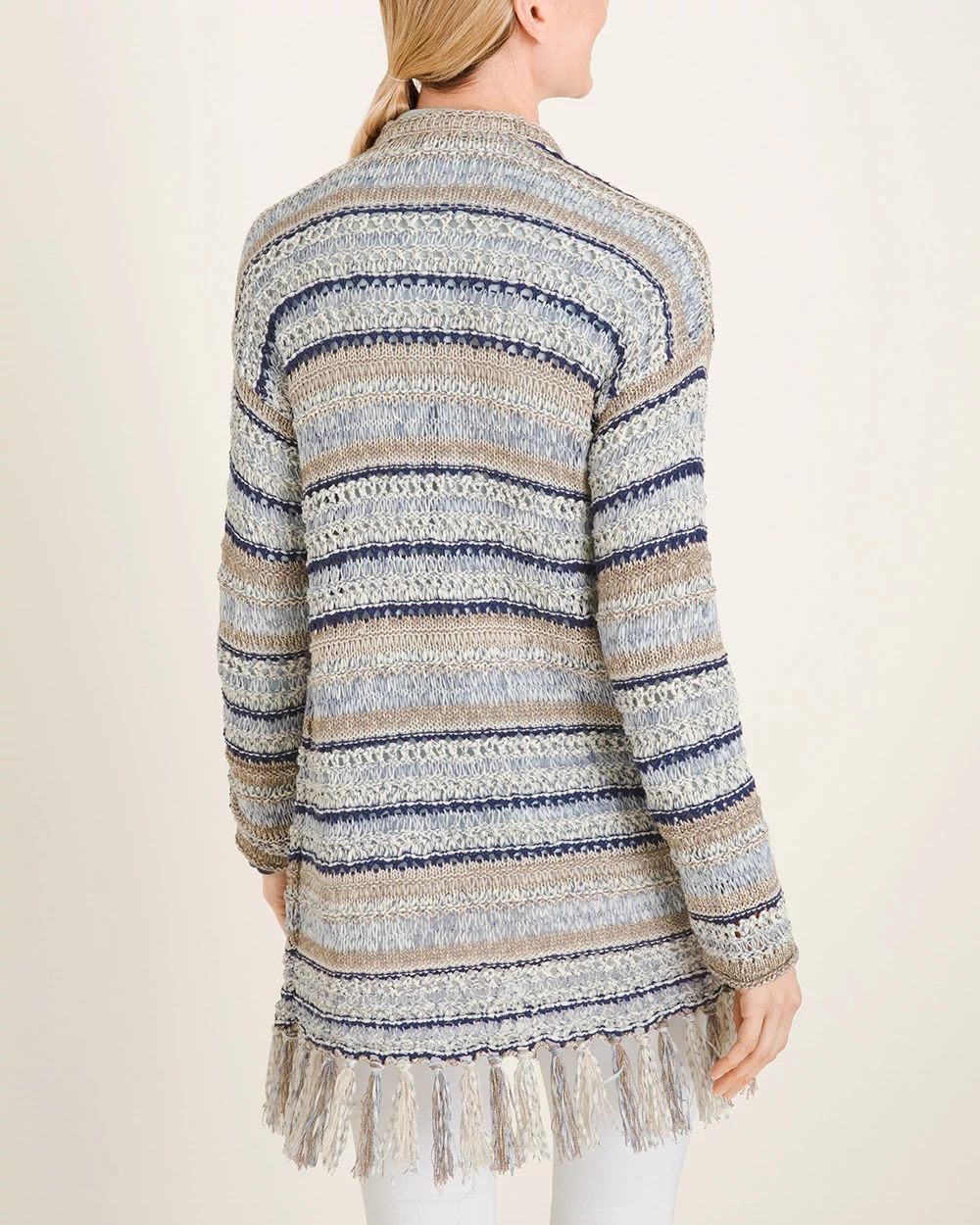 Cool-Toned Open-Stitch Cardigan