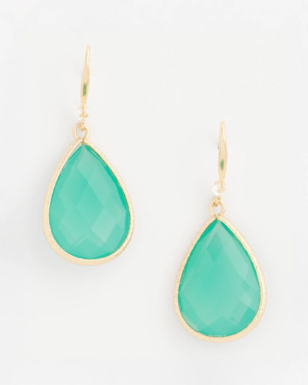 Green Teardrop Fishwire Earrings