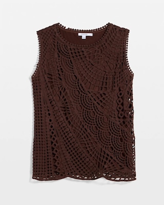 Cotton Crochet Sleeveless Tank click to view larger image.