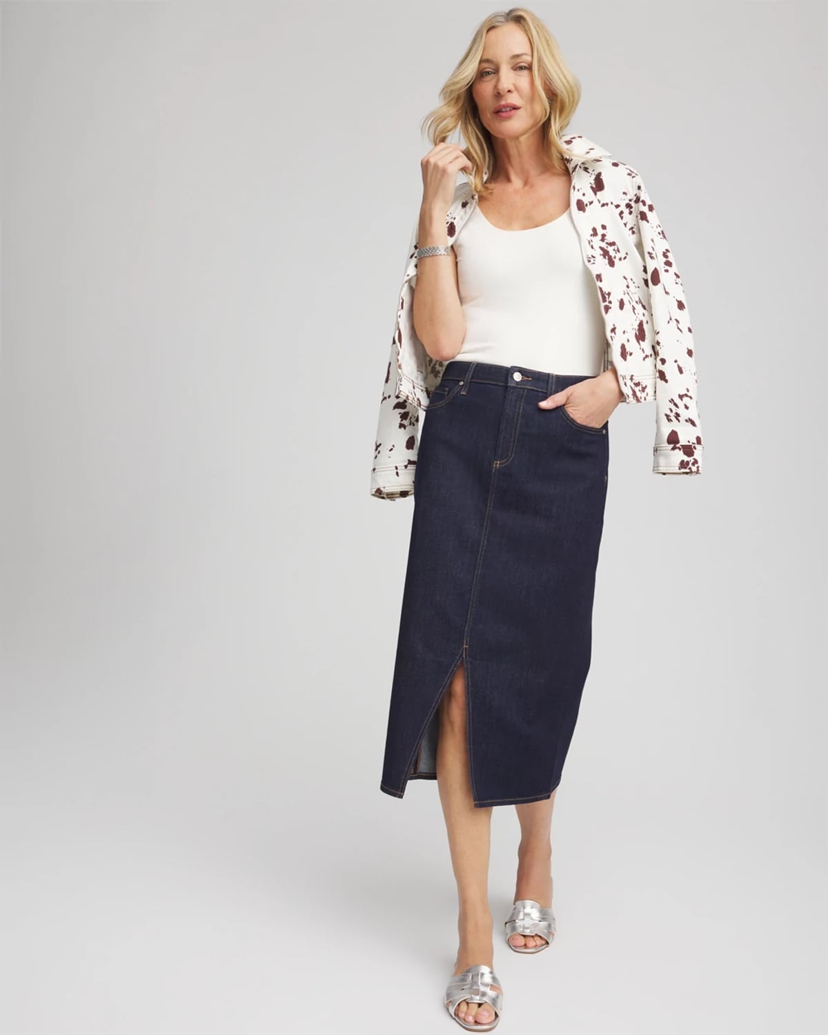 Women’s High-Rise Straight Stretch-Denim Skirt Women’s High-Rise Straight Stretch-Denim Skirt