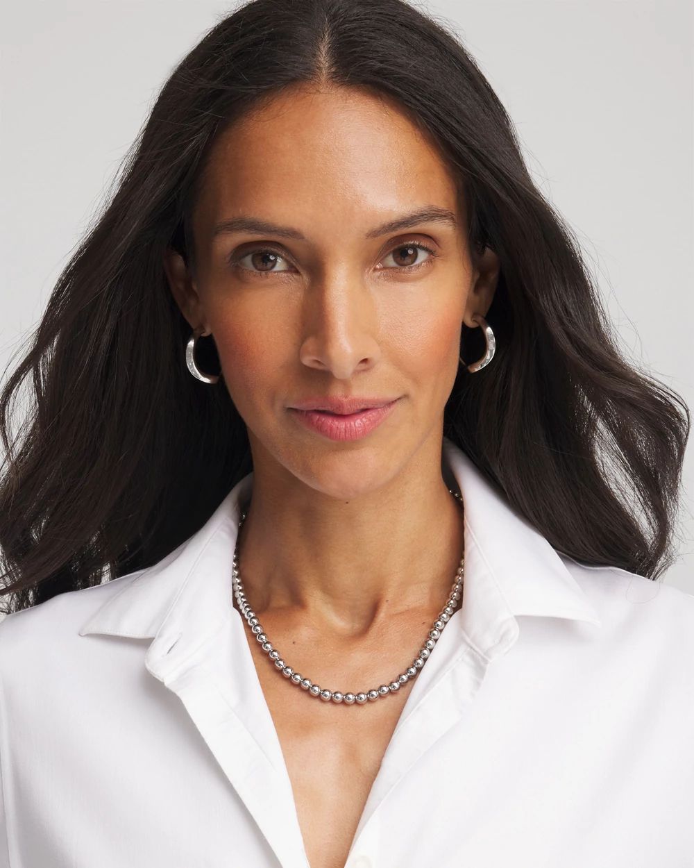 Silvertone Beaded Necklace
