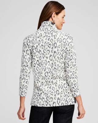 Leopard Print Cozy Mock Neck Tee