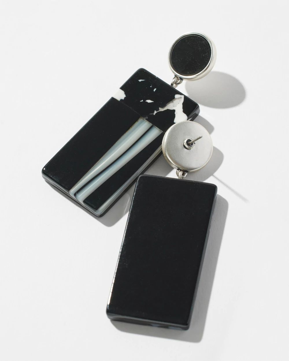 Marble Rectangle Drop Earrings