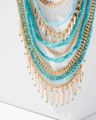 Teal Multistrand Necklace