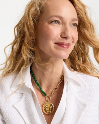 Short Clover Pendant Necklace click to view larger image.