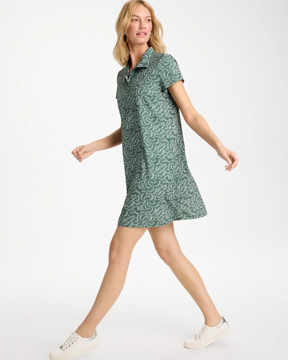 Zenergy® UPF Printed Cap-Sleeve Bungee Dress