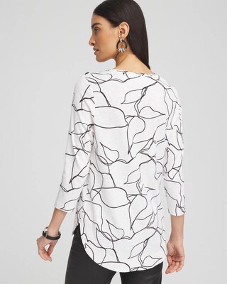 Leaves Button Trim Tunic