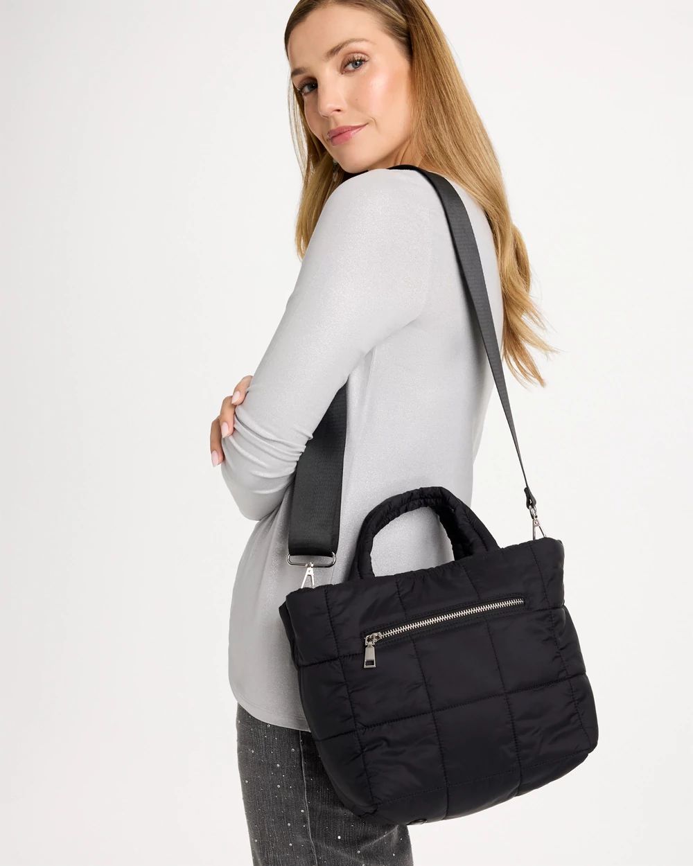 Quilted Tote Bag click to view larger image.