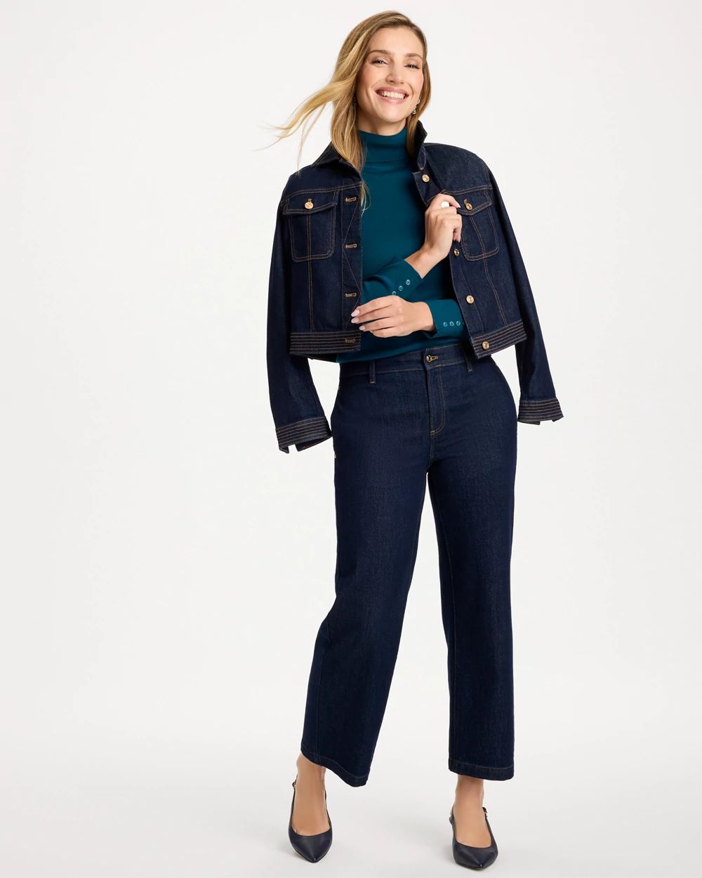 Ella Button Cuff Turtleneck Sweater click to view larger image.