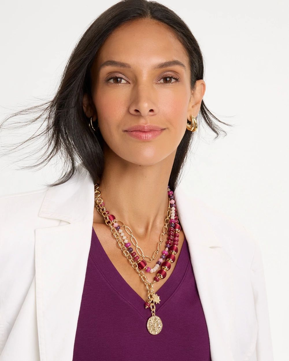 Triple-Strand Charm Necklace click to view larger image.