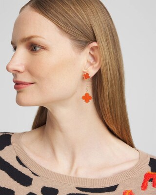 No Droop™ Orange Convertible Reversible Stud Earrings