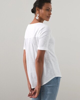 Triple Back Pleat Cotton Slub Tee