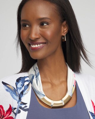 Adjustable Satin Scarf Necklace
