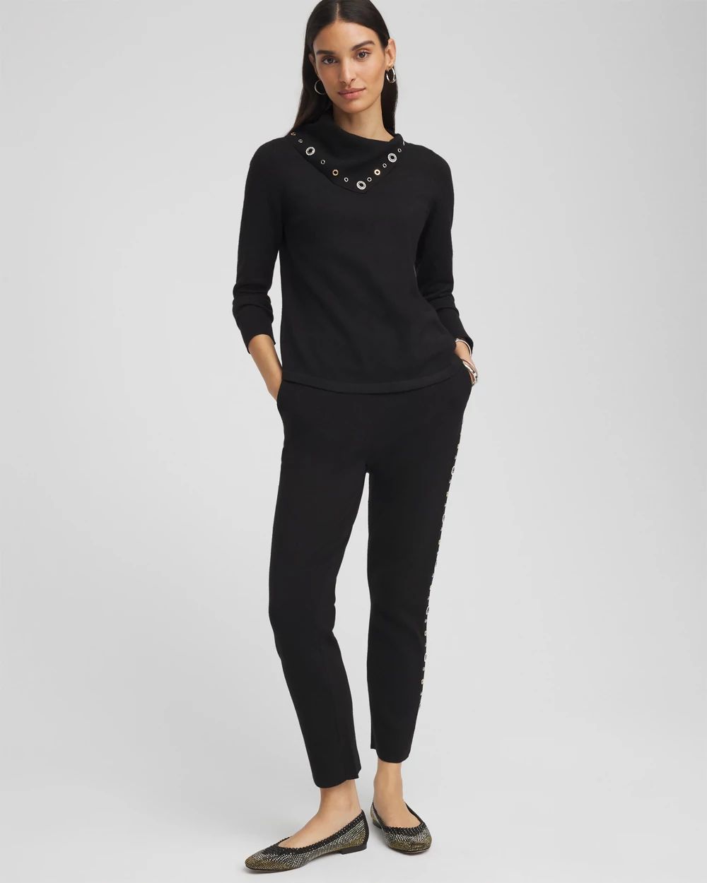 Zenergy® Luxe Cashmere Blend Embellished Top