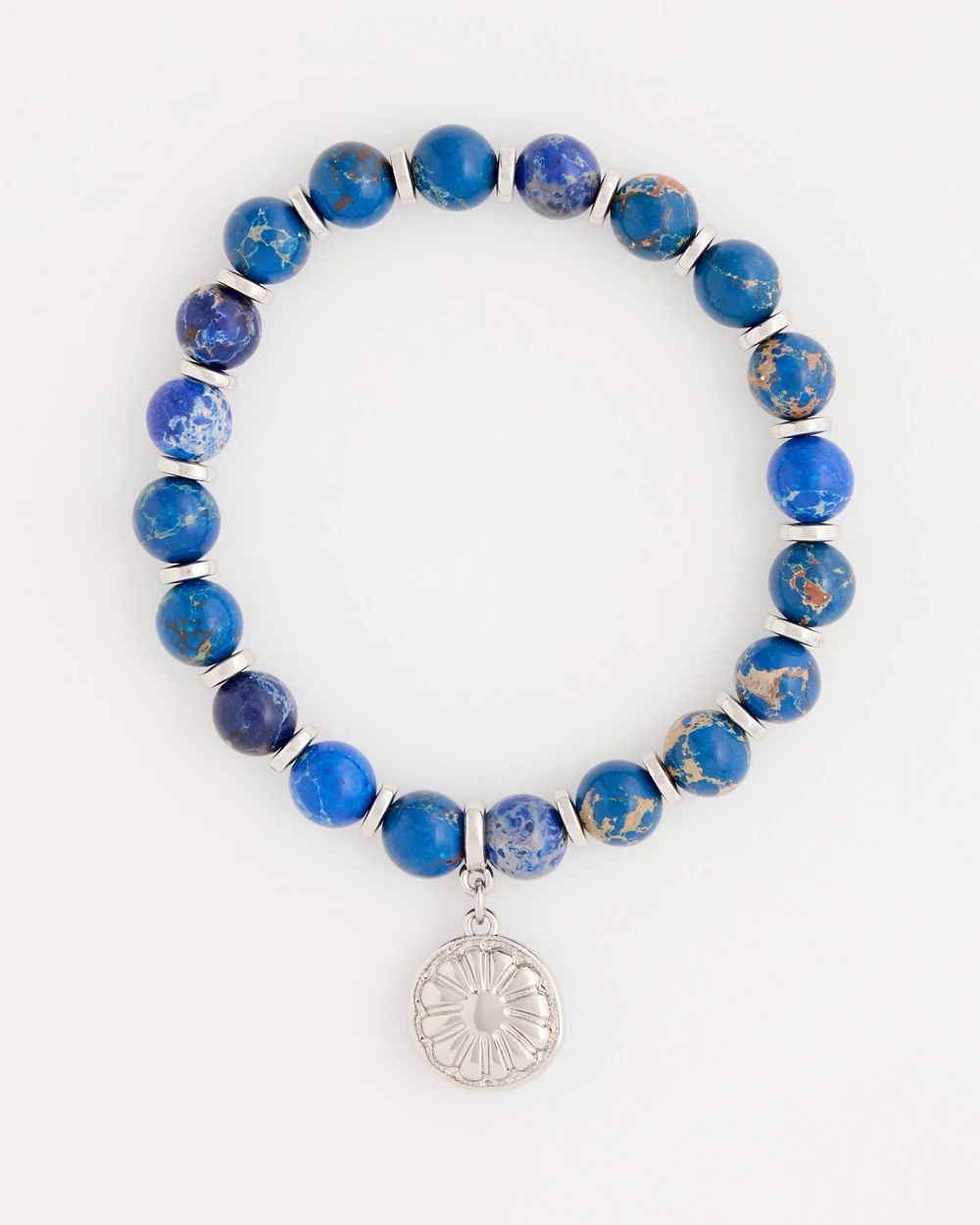 Blue Jasper Stretch Charm Bracelet