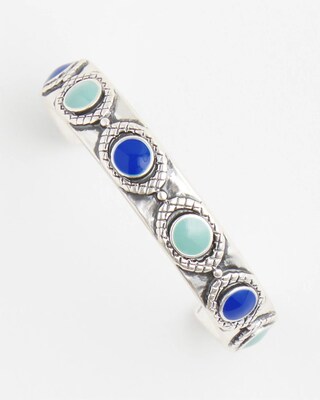 No Droop™ Blue Stone Hoop Earrings