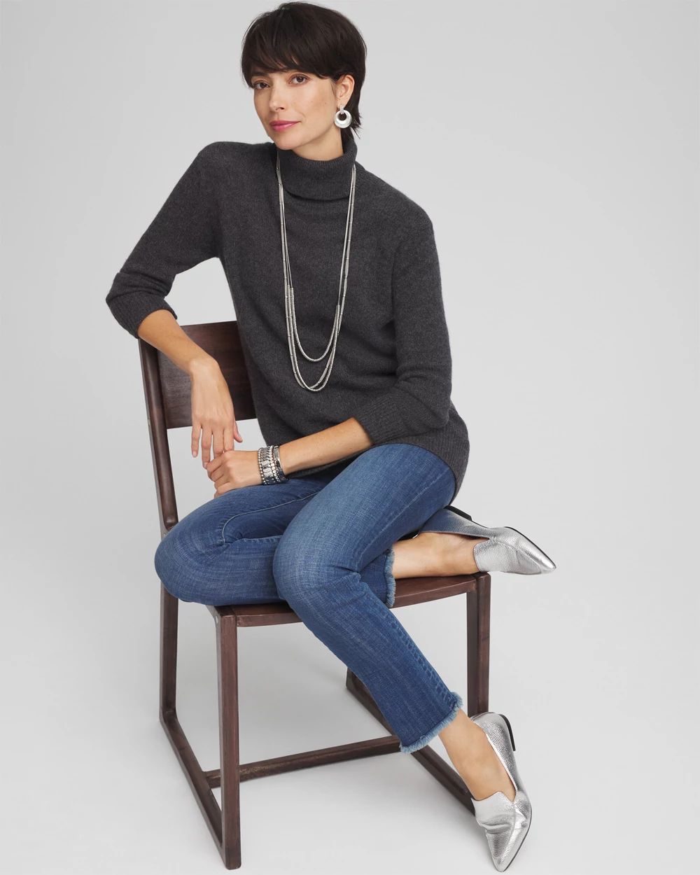 Cashmere Turtleneck Sweater Tunic