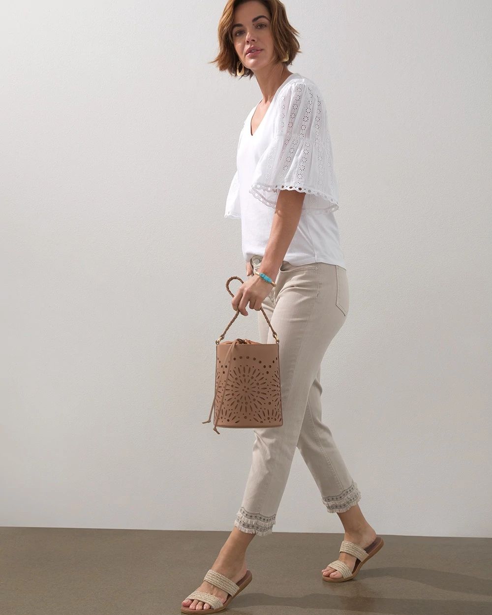 Touch of Cool Lace Inset Sleeve Tee