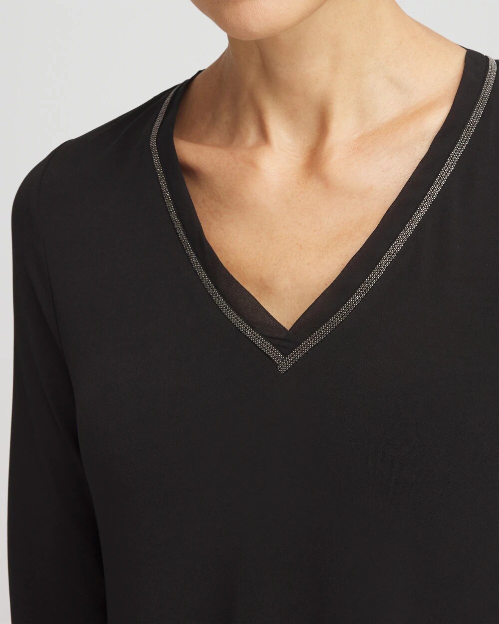 Ball Chain V-Neck Midi Dress