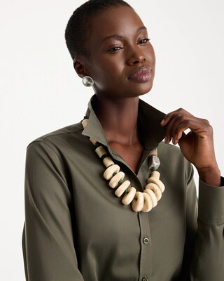 Neutral Resin Green Cord Necklace click to view larger image.