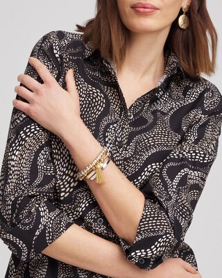 No Iron™ Sateen Swirls Print Shirt click to view larger image.