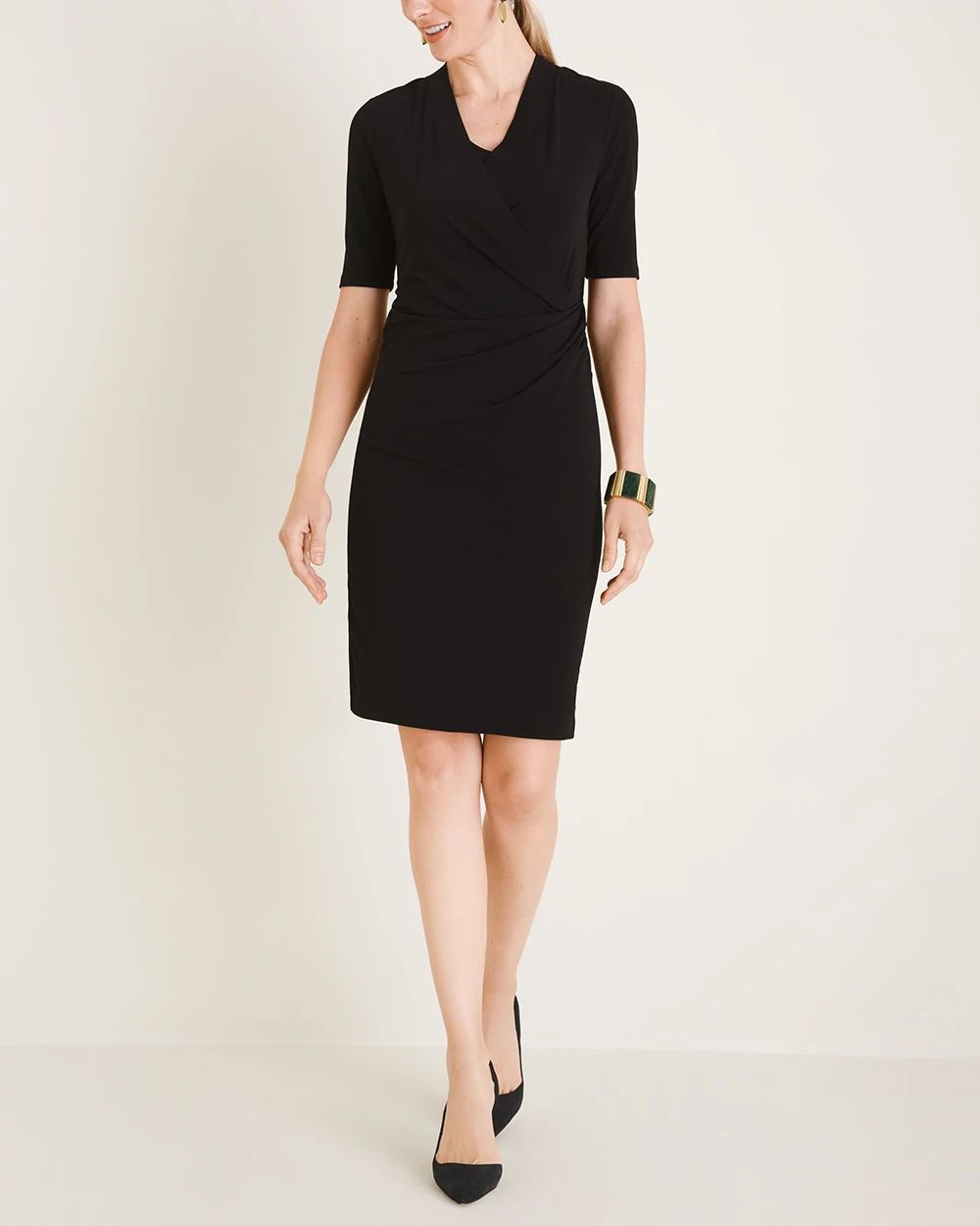Drape-Neck Dress