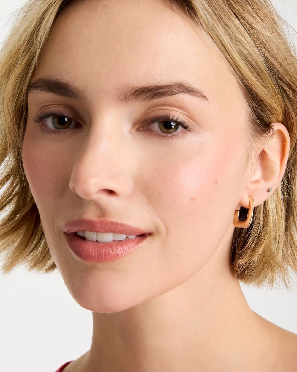 Mini Goldtone Square Earrings