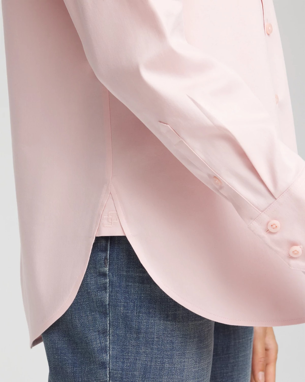 Chico's No Iron Fall Stretch Shirt In Blushed In Pink