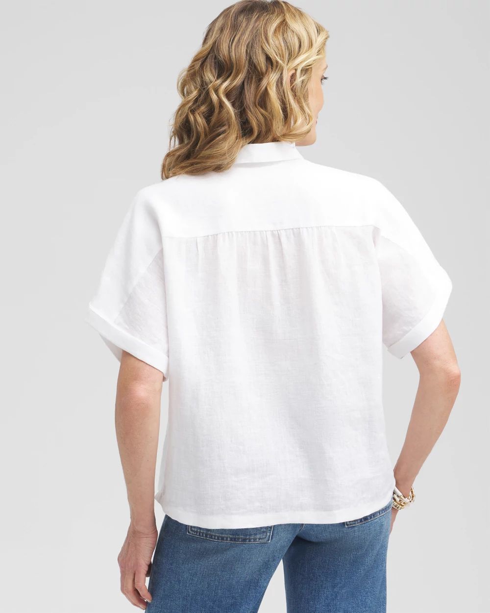 Linen Embroidered Applique Shirt