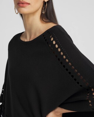Asymmetrical Cutwork Poncho