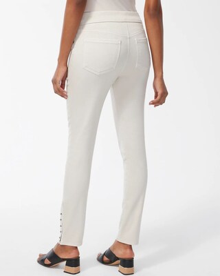 Studded Hem Pull-On Ankle Jeggings