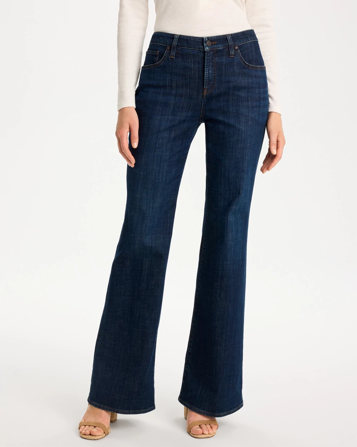 Chico's Petite Girlfriend Flare Jeans In Dark Sapphire Indigo