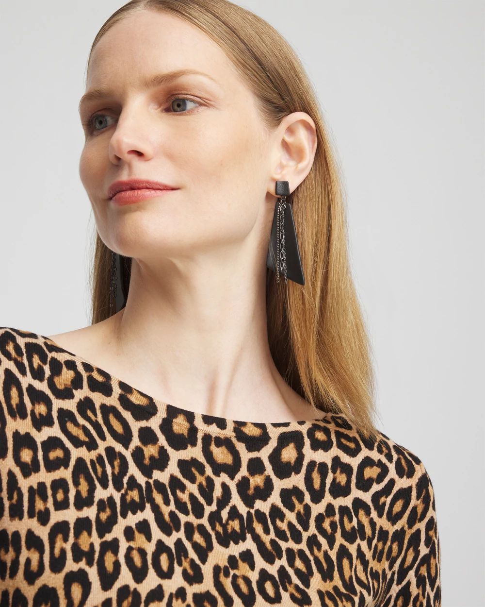 Leopard Bateau Neck Sweater