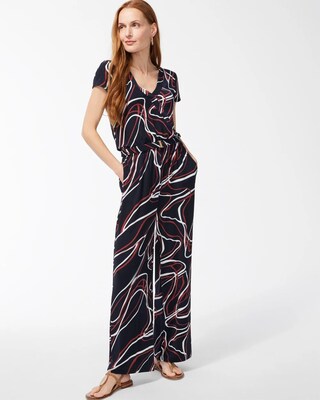 Petite Travelers Belted Jumpsuit