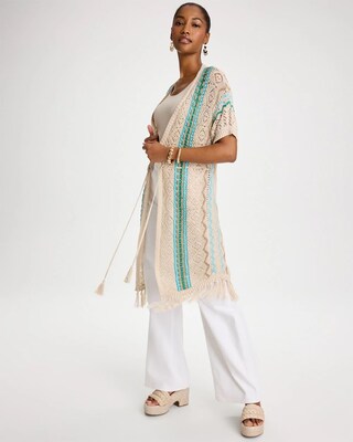 Rainbow Crochet Pointelle Vest click to view larger image.