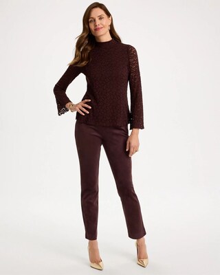 Prestige Print Lace Mockneck Top click to view larger image.