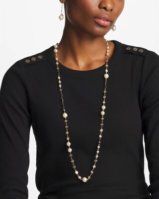 Pearl and Link Necklace click to view larger image.